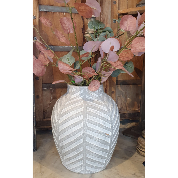 Grote wit/grijze vaas